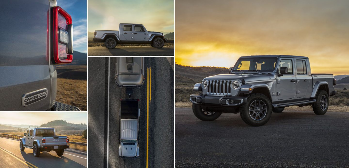 Exterior collage of Jeep gladiator overland in granite