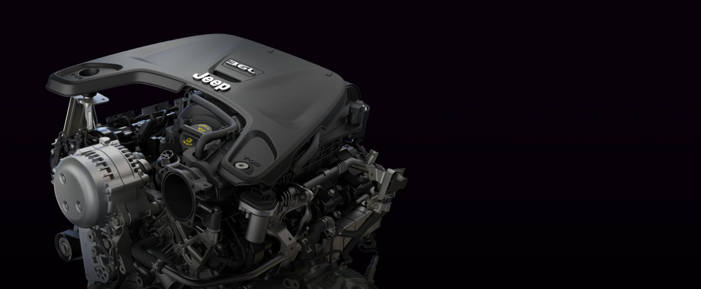 The 3.6-liter Pentastar engine on the 2020 Jeep Wrangler.